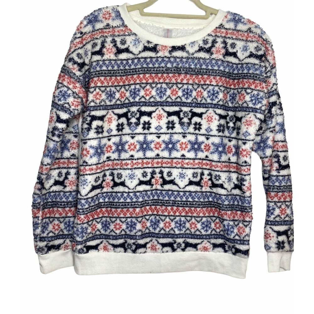 No Boundaries Christmas Sherpa Sweater M